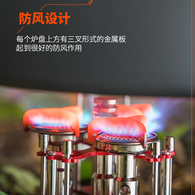 步林新款B6-A分体式便携气炉户外用品炉具三头猛火大功率野营炉头 - 图2