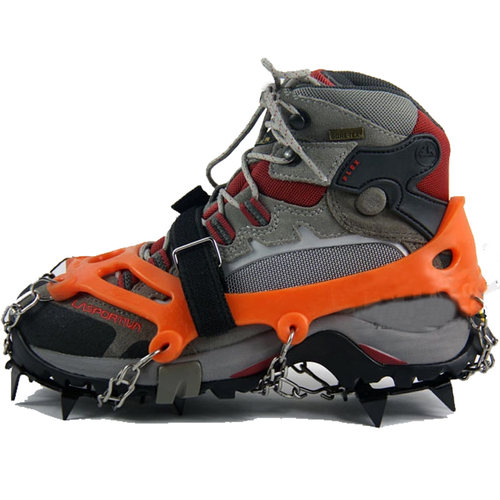 带加强板鞋底防滑鞋套不锈钢链登山冰抓12齿冰爪户外雪地雪爪套冬 - 图2