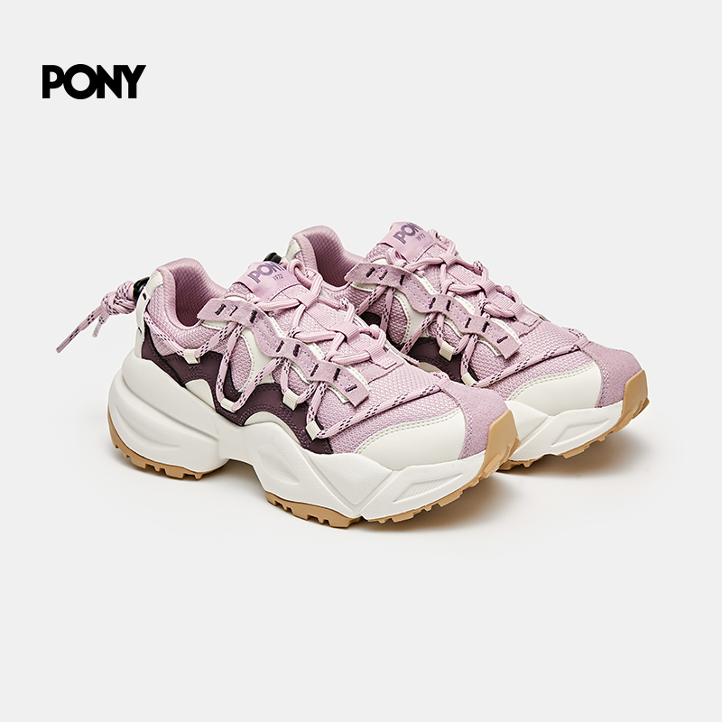 【明星推荐】PONY女子时尚户外运动鞋厚底缓震老爹鞋舒适止滑 - 图1