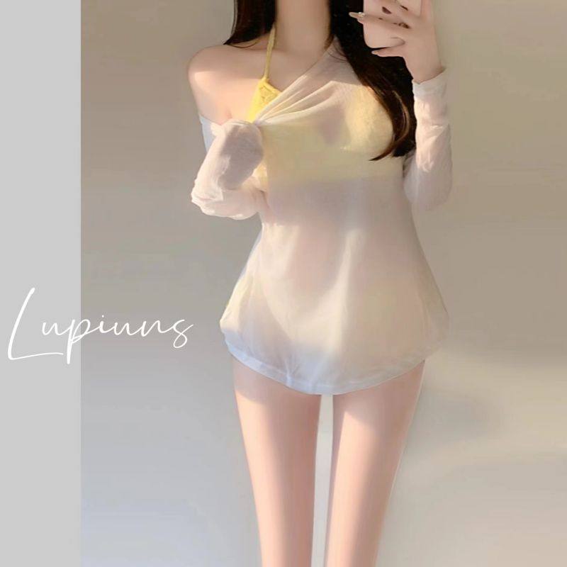 【防晒衫外搭】可下水 防晒显瘦遮肉长袖仙气防晒泳衣小罩衫,淘宝优惠券,粉丝福利购,淘宝优惠卷