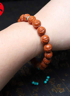苏家男女龙纹桃核弥勒手串