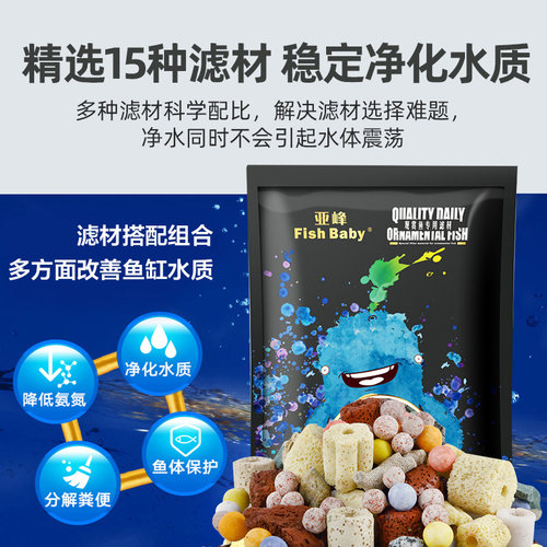 鱼缸过滤材料滤材15合1净水龟缸套装细菌环活性炭玻璃火山珊瑚石 - 图0