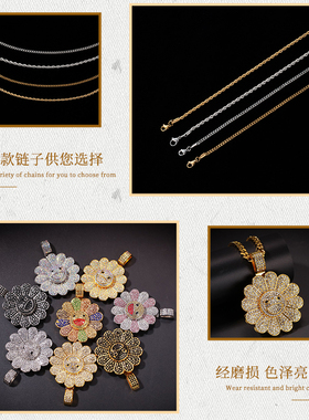 项链男潮高街欧美女夏嘻哈锆石