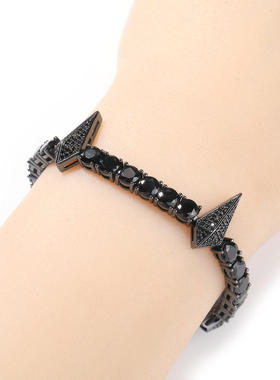 铜镶锆石男黑豹同款手链