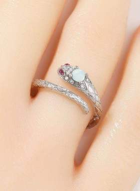 小醋包灵蛇开口戒指 小众设计轻奢高级感个性简约蛇形开口指环