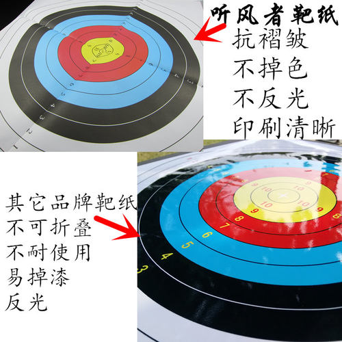 80全环反曲复合弓靶纸60cm射箭靶纸靶纸 不反光 箭馆靶纸包邮 - 图2