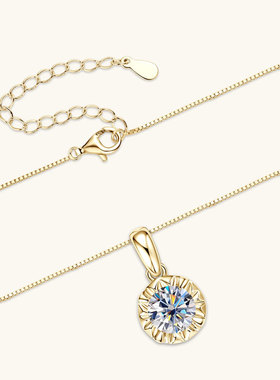 跨境新款璀璨之星D色莫桑石项链轻奢高级感吊坠气质925纯银锁骨链