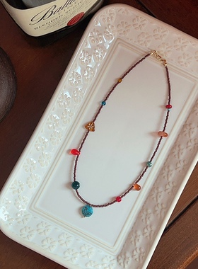 可项链可手链～酒馆原创磁吸扣复古做旧项链设计感串珠饰品小众