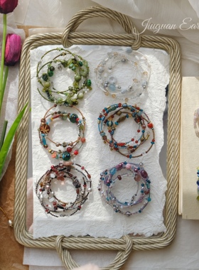 酒馆原创设计森系绿色系复古文艺手链手串百搭小清新