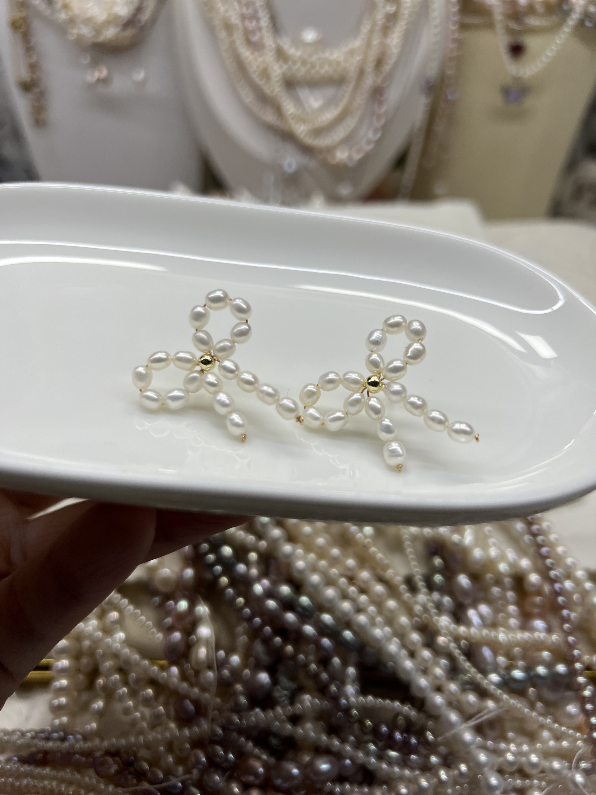 珍珠耳环925针蝴蝶结耳钉高品质法式浪漫甜美耳环甜美,淘宝优惠券,粉丝福利购,淘宝优惠卷