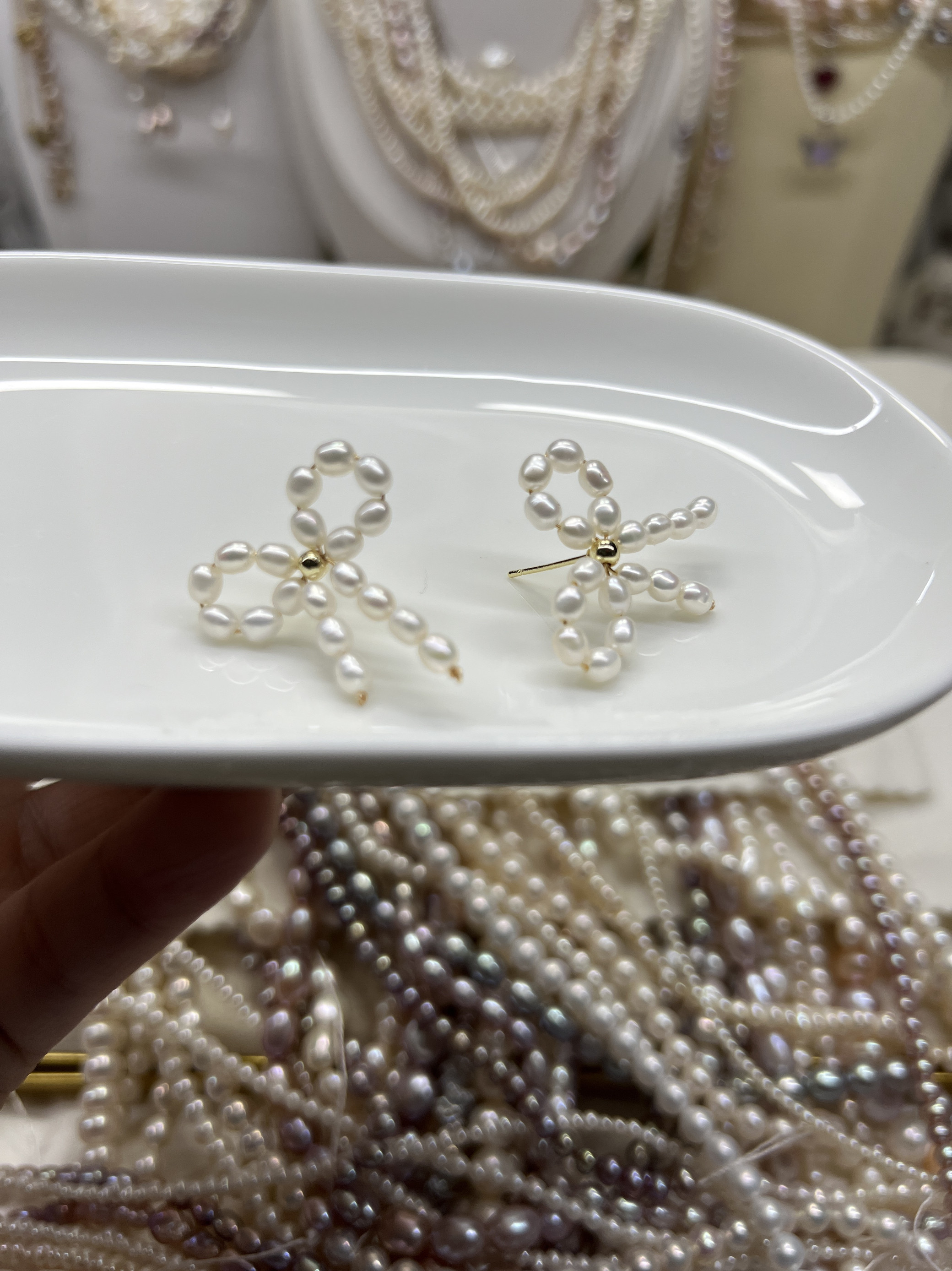 珍珠耳环925针蝴蝶结耳钉高品质法式浪漫甜美耳环甜美,淘宝优惠券,粉丝福利购,淘宝优惠卷