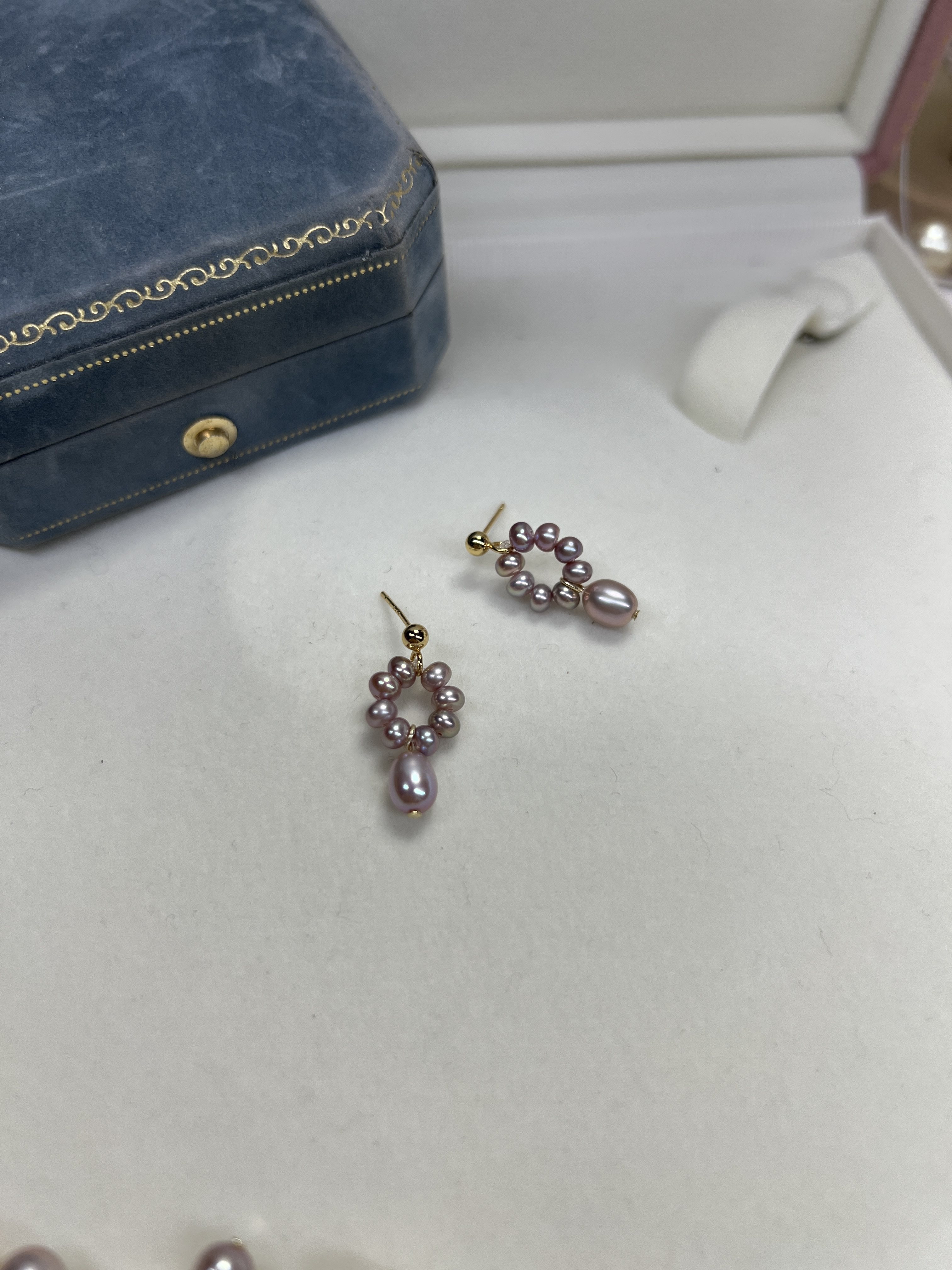 仙紫珍珠耳钉耳环小众花环水滴形耳环几乎无暇珍珠耳钉复古设计,淘宝优惠券,粉丝福利购,淘宝优惠卷