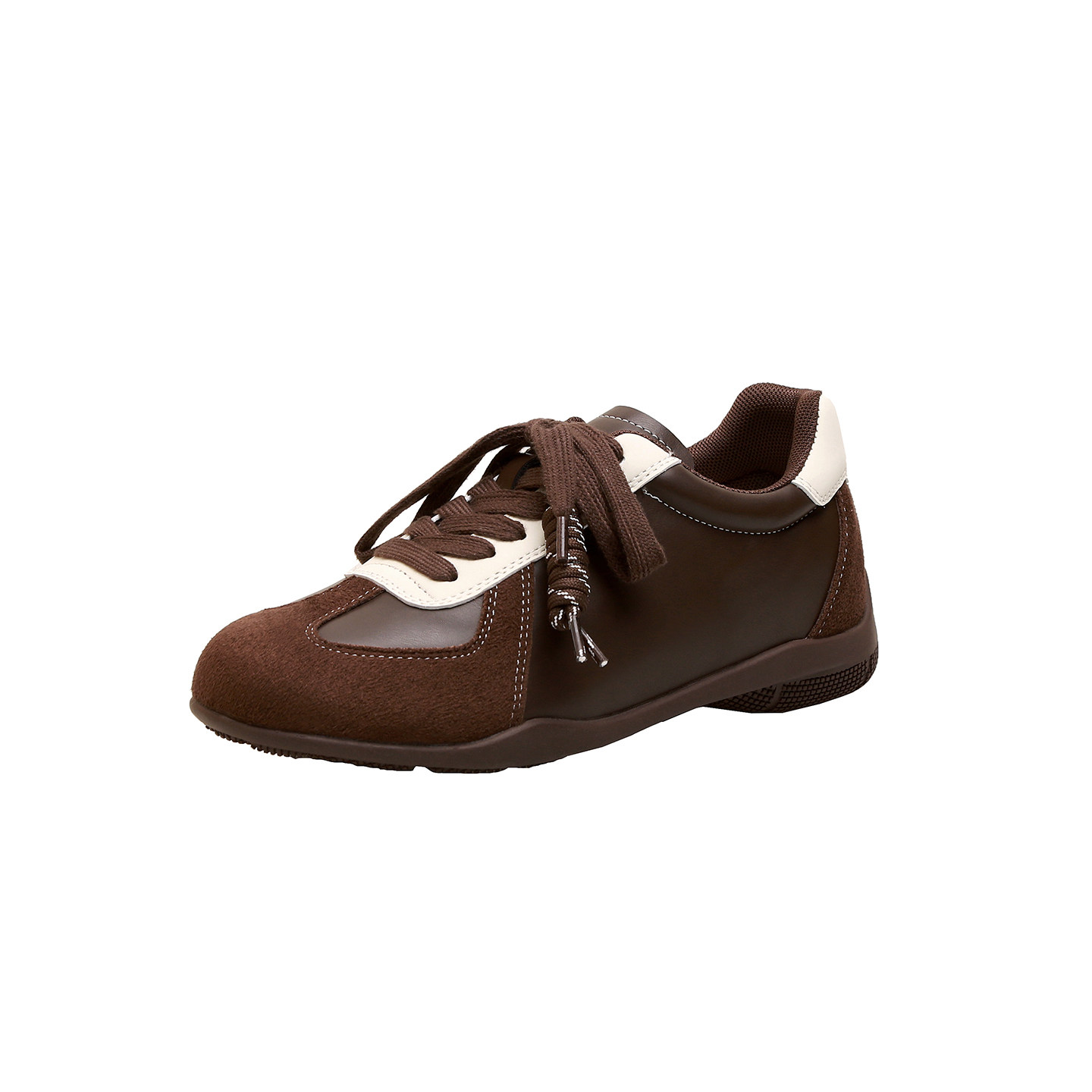 牛皮~内增高棕色德训鞋女2025新款百搭休闲运动阿甘鞋平底板鞋女,淘宝优惠券,粉丝福利购,淘宝优惠卷