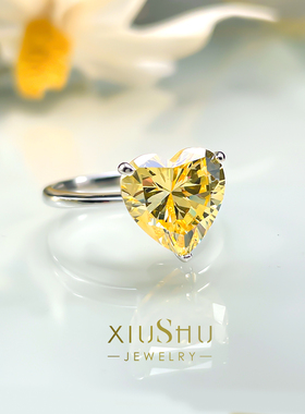 时尚轻奢爱心彩钻925纯银戒指