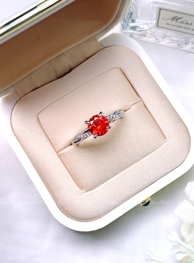 时尚轻奢简约芬达色纯银戒指