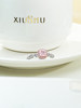 Slightly sweet and romantic artificial cherry blossom pink diamond ring