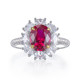 Haute 2 carat red ring women's jewelry set