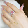 Gentle padparadscha pink and orange 925 silver ring