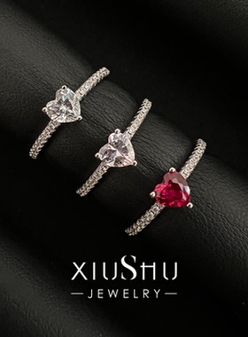 简约小众日常小巧爱心纯银戒指