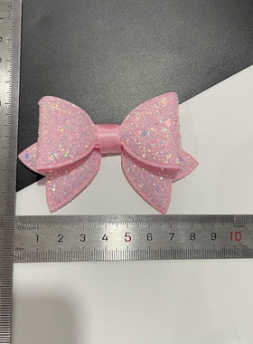 闪粉压花艾莎公主蝴蝶结冰雪奇缘DIY发箍帽子材料配件
