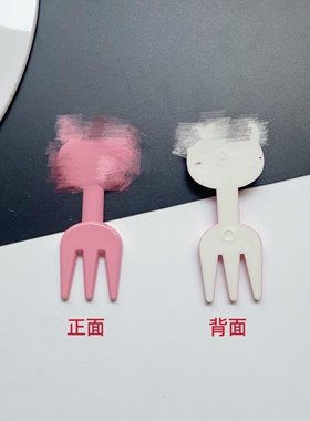 可爱猫咪蝴蝶结叉子饰品配件发饰手工冰箱贴杯贴奶油胶diy材料