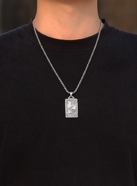 三合牌生肖挂件复古创意背面十二生肖九宫八卦旋转霸气申子辰吊坠