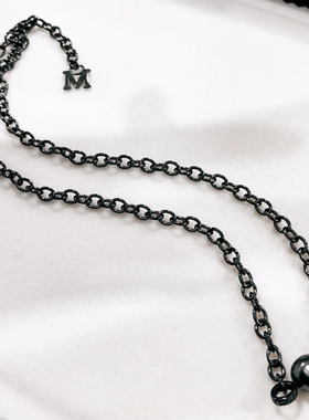 DIY配件新款黑銠M家男女手链项链炫酷个性链条 配饰 空托