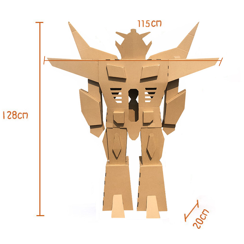 纸箱机器人模型手工制作百变金刚纸板机甲儿童DIY涂上色纸壳玩具-图1