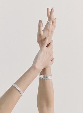 A Ray of Sunlight刺绣花边系列极细手镯精致小巧百搭金银法式