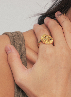 A Ray of Sunlight25秋冬埃及系列炽光金币戒指肌理欧美百搭