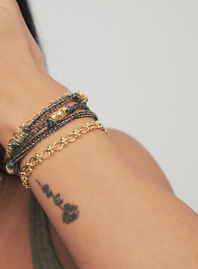 A Ray of Sunligh25秋冬新品埃及系列沙漠绿洲编织手链金属肌理