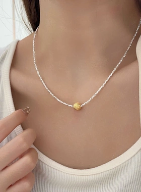 原创925纯银锁骨链碎冰冰高级感配饰碎银子ins精致爆款项链女