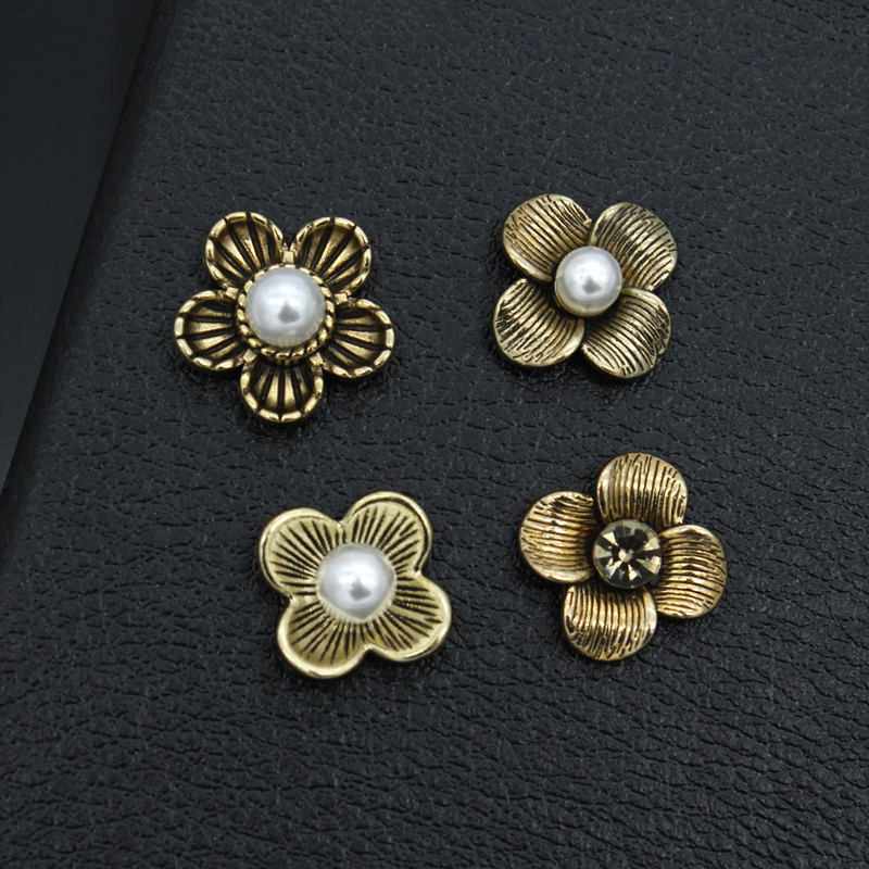 Diy jewelry accessories alloy flowers retro diamond imitation pearl accessories patches homemade ear hair accessories clothing accessories