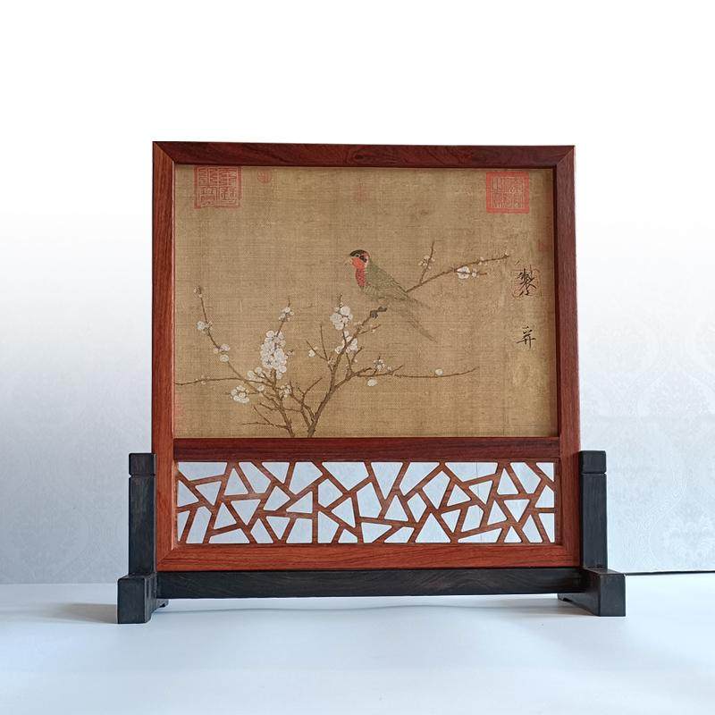 桌面摆件屏风实木插屏中式小屏风隔断禅意摆件摆台特色书法装裱,淘宝优惠券,粉丝福利购,淘宝优惠卷