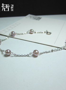 淡水珍珠纯银手工手链