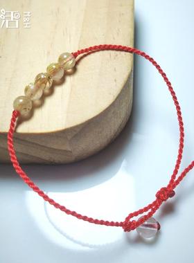 本命年黄金红绳极细手链