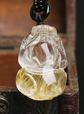 金发晶貔貅挂件天然水晶饰品礼物