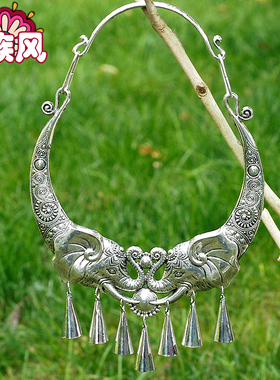 云南民族风挂饰孔雀舞蹈道具苗银