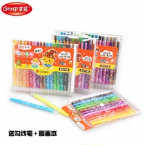 Mastery of cute girl swivel crayons 12 18 24 36 36 washable oil painting stick children safety carnivals crayons