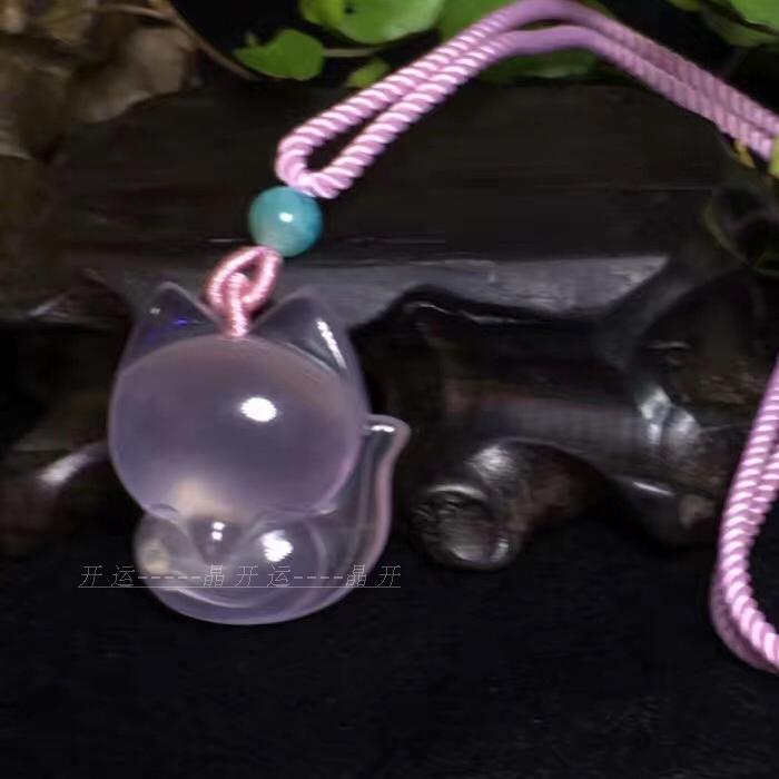 女灵狐毛衣链 冰种粉水晶大头萌狐项链 天然粉晶狐狸吊坠 开光 女灵狐毛衣链 冰种粉水晶大头萌狐项链 天然粉晶狐狸吊坠 开光