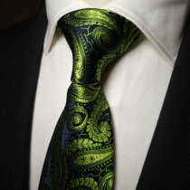 Ptah Atum Banquet Tie Real Silk Tie Male Green Cassero Flowers Positive Dress Business Wedding Tie Suit