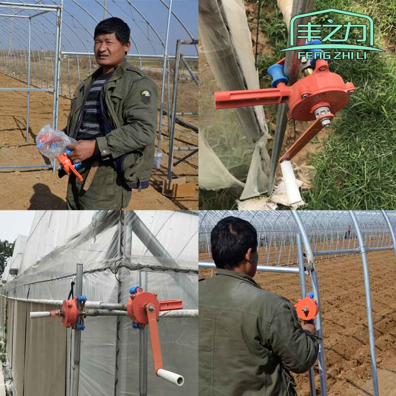 温室大棚配件手动侧顶卷膜器卷帘机摇膜器蔬菜养殖大棚防风器压膜
