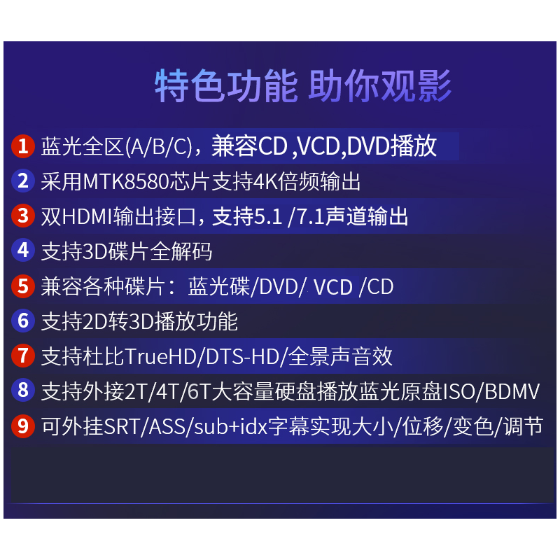 GIEC/杰科 BDP-G4350全区4K蓝光播放机3d高清DVD影碟机硬盘播放器-图0