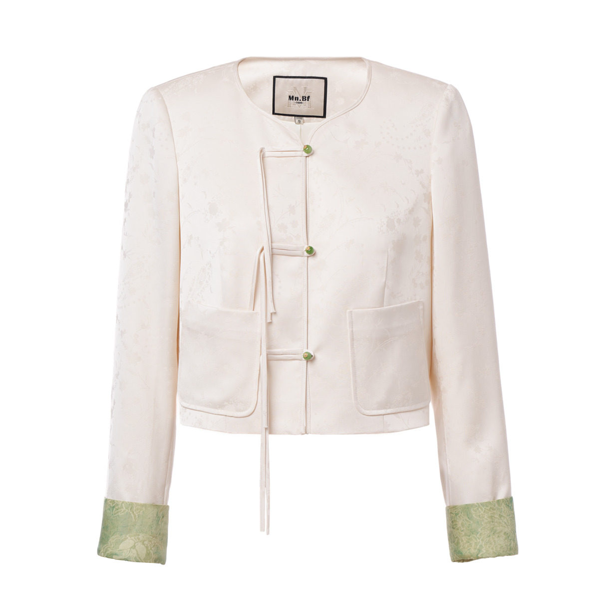 【商场同款】曼诺比菲秋季新中式国风改良盘扣圆领外套短款上衣女,淘宝优惠券,粉丝福利购,淘宝优惠卷