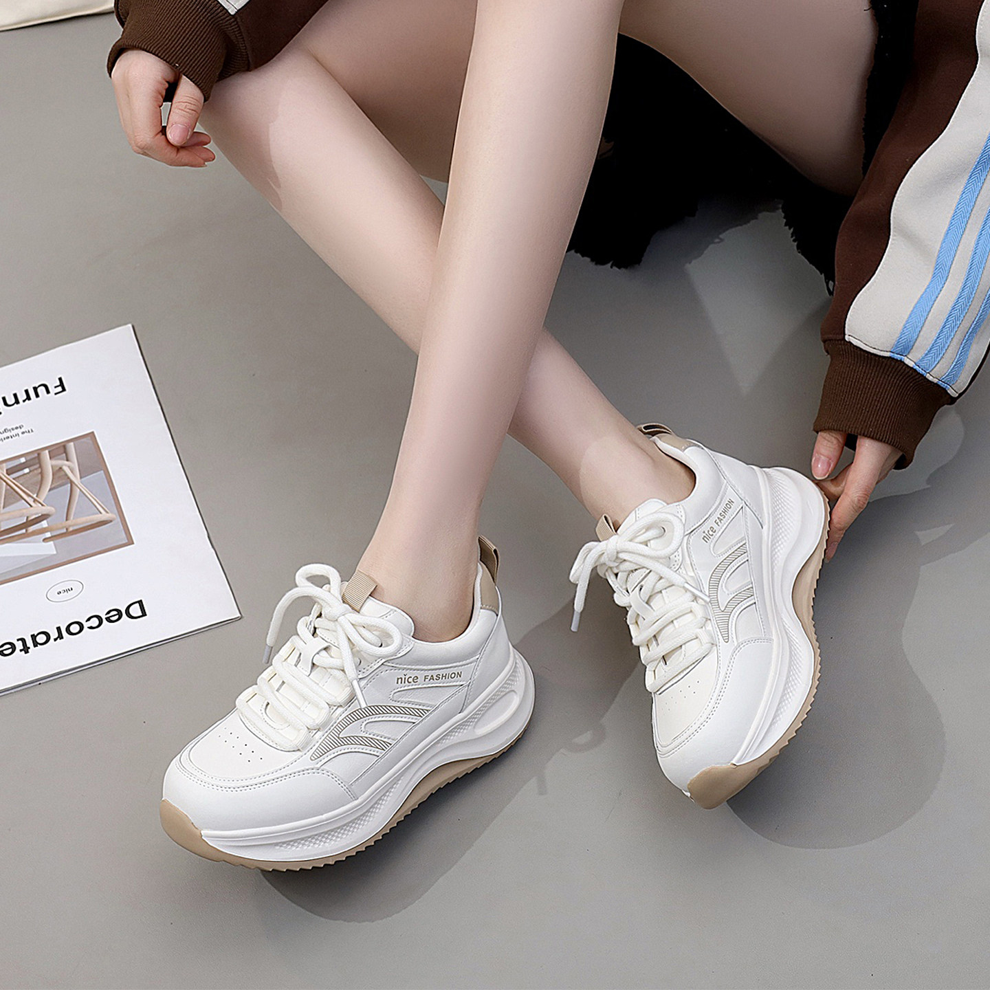 春新款大码女鞋41到43胖脚宽肥运动休闲阿甘鞋轻便舒适特大号单鞋,淘宝优惠券,粉丝福利购,淘宝优惠卷