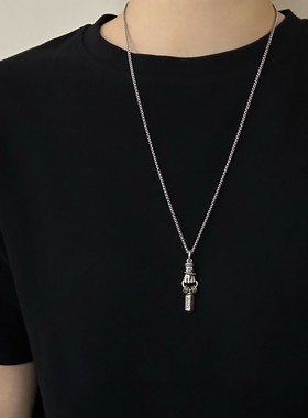 道家纯银道家饰品师刀吊坠项链