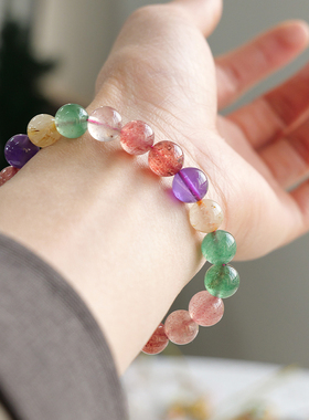 超八多宝天然水晶手链