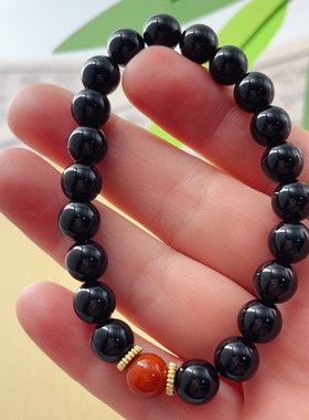 天然黑玛瑙南红手串简约优雅