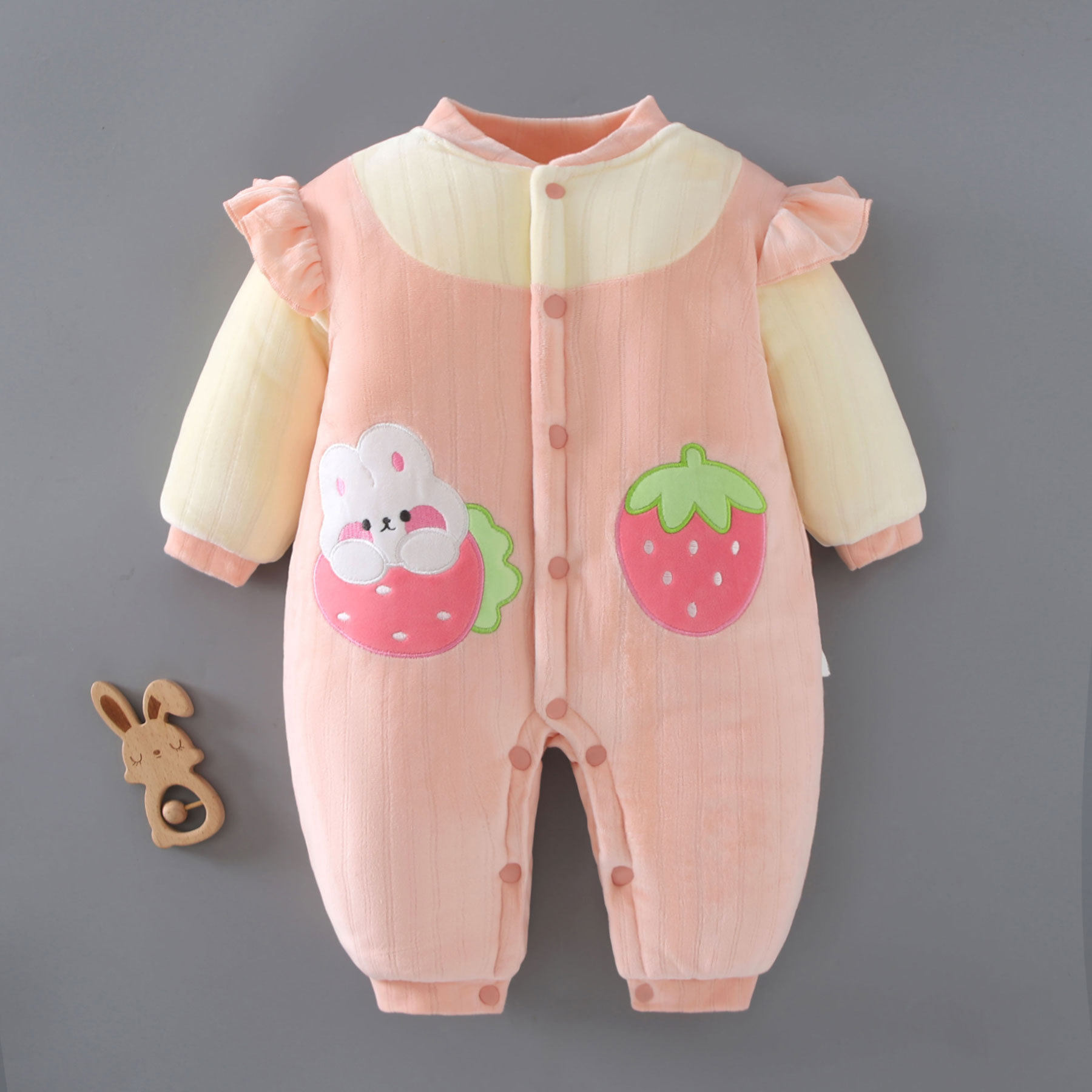 【加厚保暖】婴儿连体衣加厚夹棉男女宝宝衣服秋冬外出亲子装,淘宝优惠券,粉丝福利购,淘宝优惠卷