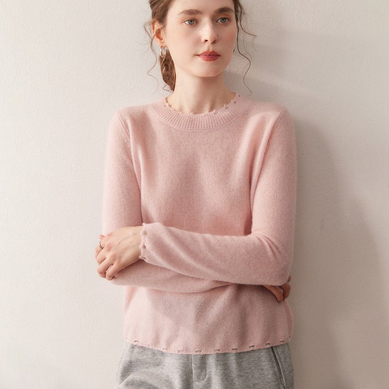 羊范柔柔暖意~秋冬山羊绒针织毛衣女士破洞半高领套头打底衫长袖,淘宝优惠券,粉丝福利购,淘宝优惠卷